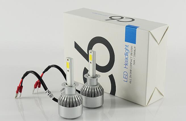 Headlight Bulbs C6  H1 COB Chip Car Led 72W 7600LM  9V-36V  