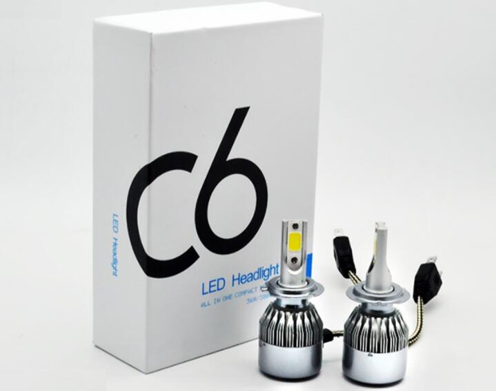 LED Headlight Conversion kit C6 H7 72W 7600LM