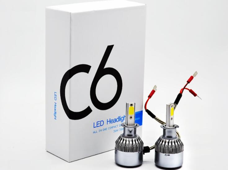 LED Headlight Conversion kit C6 H3 72W 7600LM